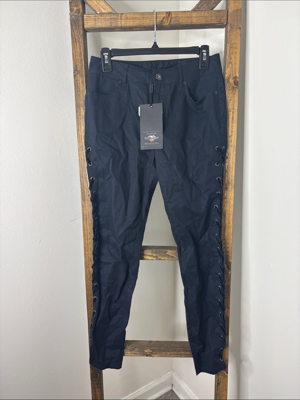 Harley-Davidson Black Skinny Lace-Up Side Pants